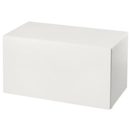 SMÅSTAD Panca con contenitore giocattoli - bianco/bianco 90x52x48 cm