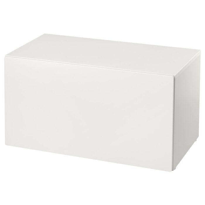 SMÅSTAD Panca con contenitore giocattoli - bianco/bianco 90x52x48 cm