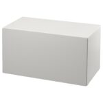 SMÅSTAD Panca con contenitore giocattoli - bianco/grigio 90x52x48 cm