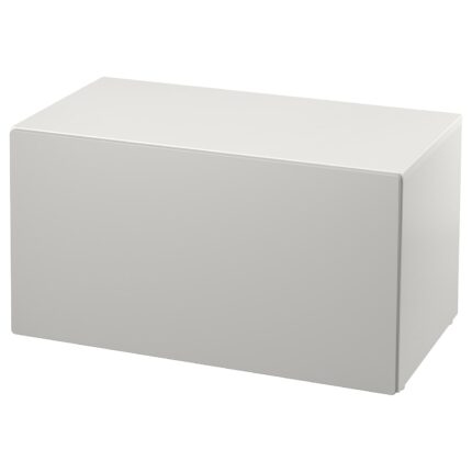SMÅSTAD Panca con contenitore giocattoli - bianco/grigio 90x52x48 cm