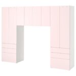 SMÅSTAD / PLATSA Combinazione di mobili - bianco/rosa pallido 240x42x181 cm