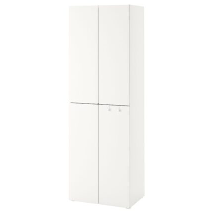 SMÅSTAD / PLATSA Guardaroba - bianco bianco/con 2 bastoni appendiabiti 60x42x181 cm