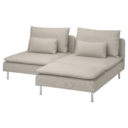 SÖDERHAMN Divano a 2 posti con chaise-longue - Fridtuna beige chiaro
