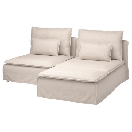 SÖDERHAMN Divano a 2 posti con chaise-longue - Gransel naturale