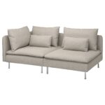 SÖDERHAMN Divano a 3 posti - con terminale aperto/Fridtuna beige chiaro