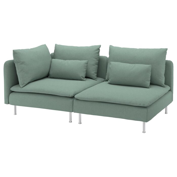SÖDERHAMN Divano a 3 posti - con terminale aperto/Tallmyra verde chiaro