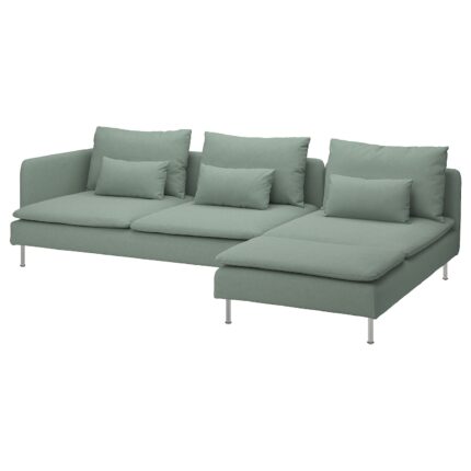 SÖDERHAMN Divano a 4 posti con chaise-longue - con terminale aperto/Tallmyra verde chiaro