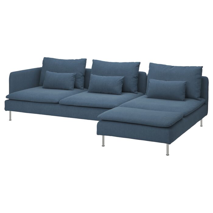 SÖDERHAMN Divano a 4 posti con chaise-longue - con terminale aperto Tallmyra/blu