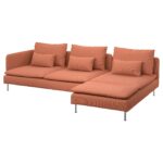 SÖDERHAMN Divano a 4 posti con chaise-longue - e terminale aperto Kelinge/ruggine