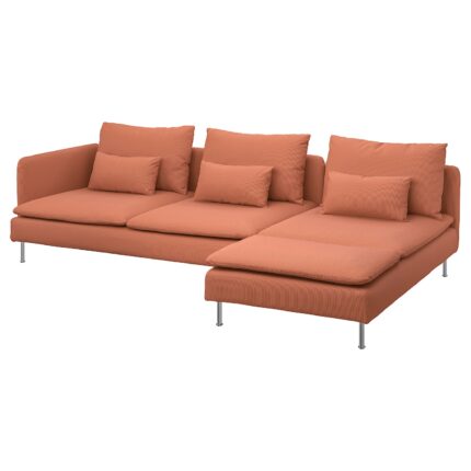 SÖDERHAMN Divano a 4 posti con chaise-longue - e terminale aperto Kelinge/ruggine
