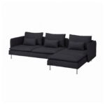 SÖDERHAMN Divano a 4 posti - con chaise-longue/Hillared antracite