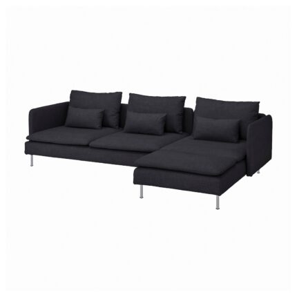 SรDERHAMN Divano a 4 posti - con chaise-longue/Hillared antracite