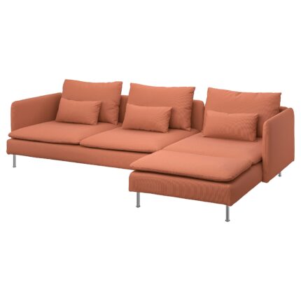 SÖDERHAMN Divano a 4 posti con chaise-longue - Kelinge ruggine
