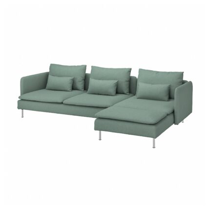 SรDERHAMN Divano a 4 posti con chaise-longue - Tallmyra verde chiaro