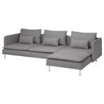 SÖDERHAMN Divano a 4 posti con chaise-longue - Tonerud grigio