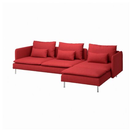 SÖDERHAMN Divano a 4 posti con chaise-longue - Tonerud rosso