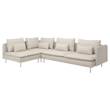 SÖDERHAMN Divano angolare a 4 posti - con terminale aperto/Gunnared beige