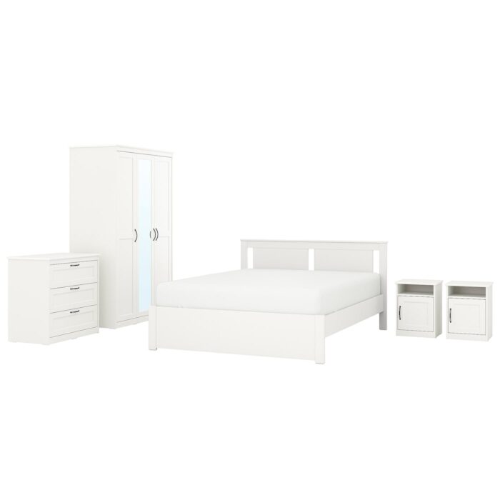 SONGESAND Set camera da letto 5 pezzi - bianco 160x200 cm