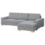 SÖRVALLEN Divano a 3 posti - con chaise-longue, destra/Lejde grigio/nero