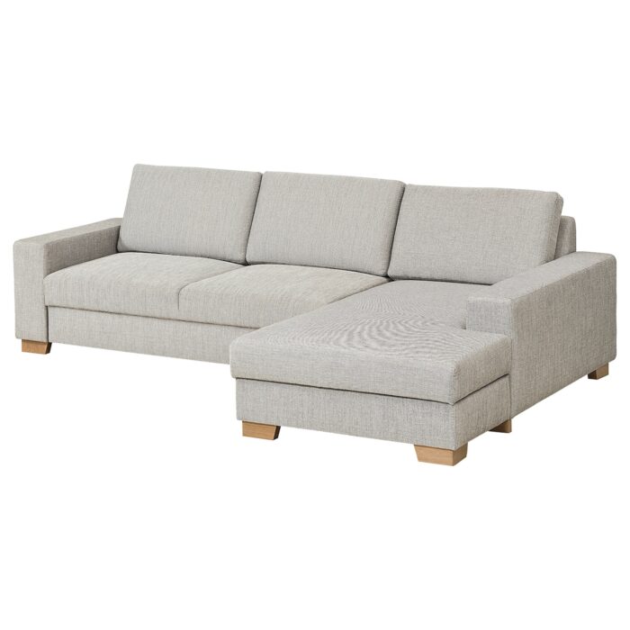 SÖRVALLEN Divano a 3 posti - con chaise-longue, destra/Viarp beige/marrone