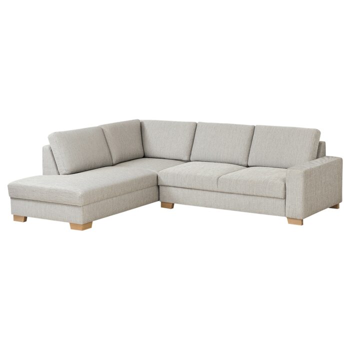 SÖRVALLEN Divano angolare a 3 posti - terminale aperto, sinistro/Viarp beige/marrone
