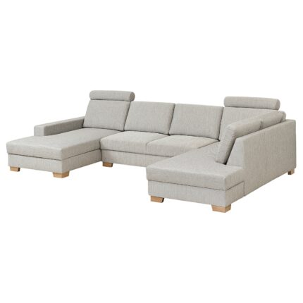 SÖRVALLEN Divano angolare a 4 posti - con chaise-longue, sinistra/Viarp beige/marrone