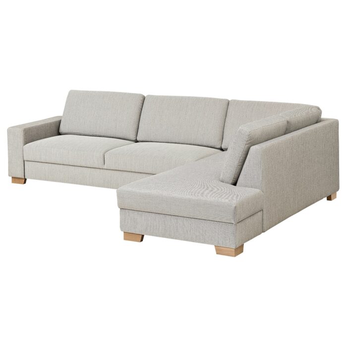 SÖRVALLEN Divano angolare a 4 posti - terminale aperto, destro/Viarp beige/marrone