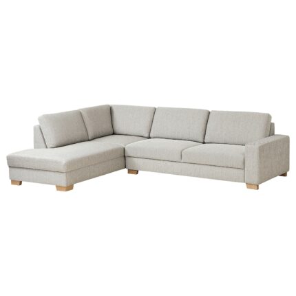 SÖRVALLEN Divano angolare a 4 posti - terminale aperto, sinistro/Viarp beige/marrone