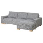 SÖRVALLEN Divano letto 3 posti/chaise-longue - destro/Lejde grigio/nero