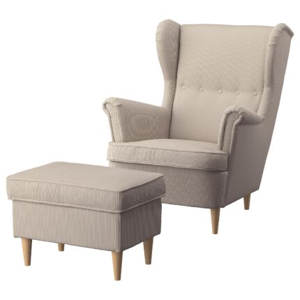 STRANDMON Poltrona e poggiapiedi - Kelinge beige