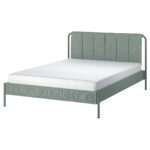 TÄLLÅSEN Struttura letto imbottita/materasso - Kulsta grigio-verde/Åkrehamn semirigido 160x200 cm
