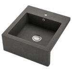 TALLSJÖN Lavello con frontale a vista - grigio scuro/effetto pietra 60x65 cm