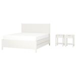 TONSTAD Set camera da letto 3 pezzi - contenitore sottoletto incluso/bianco sporco 180x200 cm
