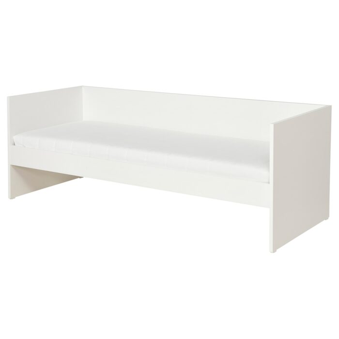 VIHALS Letto divano con 1 materasso - bianco/Åfjäll semirigido 80x200 cm