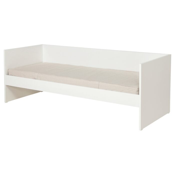 VIHALS Letto divano con 1 materasso - bianco/Vannareid extra rigido 80x200 cm