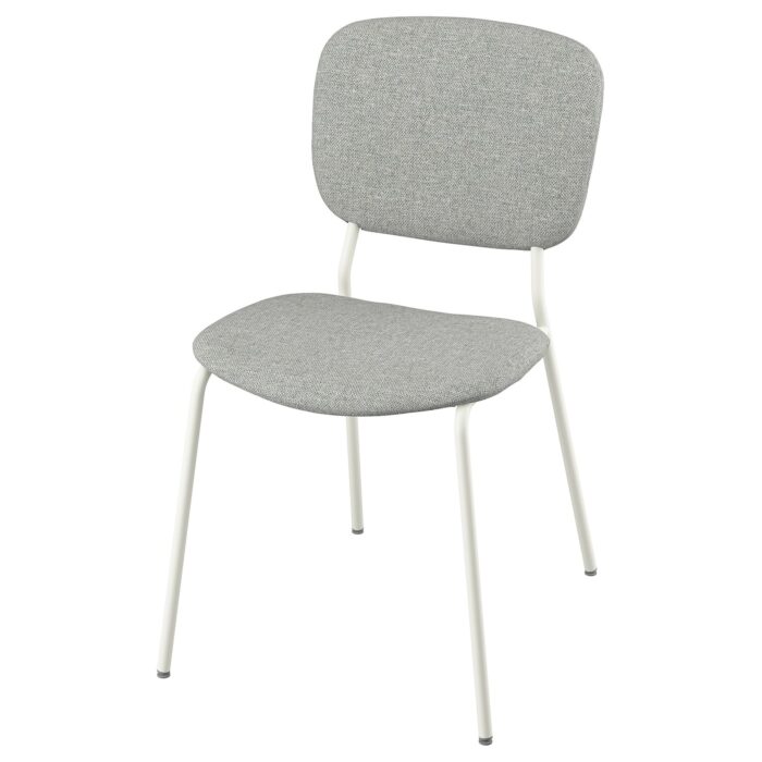 VIHALS Sedia - bianco/Tibbleby beige-grigio