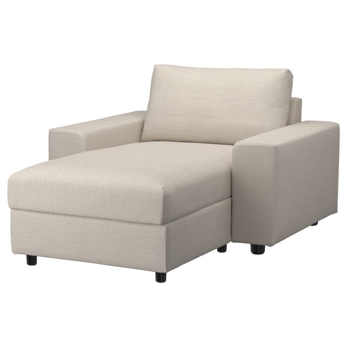 VIMLE Chaise-longue - con braccioli larghi/Gunnared beige