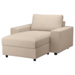 VIMLE Chaise-longue - con braccioli larghi/Hallarp beige