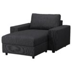 VIMLE Chaise-longue - con braccioli larghi/Hillared antracite