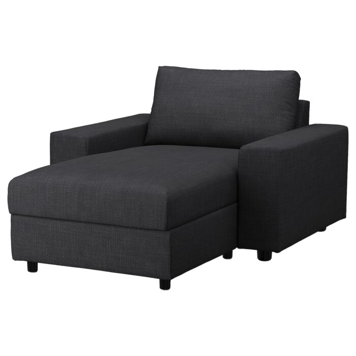 VIMLE Chaise-longue - con braccioli larghi/Hillared antracite