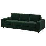 VIMLE Divano a 3 posti - con braccioli larghi/Djuparp verde scuro
