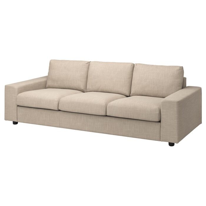 VIMLE Divano a 3 posti - con braccioli larghi/Hillared beige