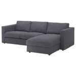 VIMLE Divano a 3 posti - con chaise-longue/Gunnared grigio fumo