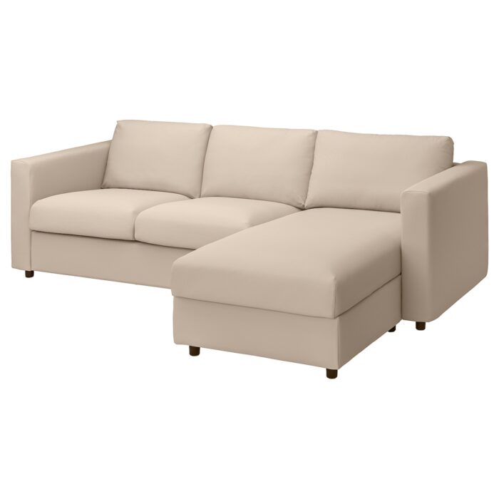 VIMLE Divano a 3 posti con chaise-longue - Hallarp beige