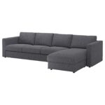 VIMLE Divano a 4 posti con chaise-longue - Gunnared grigio fumo