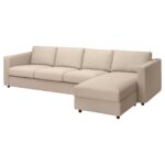 VIMLE Divano a 4 posti con chaise-longue - Hallarp beige