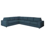 VIMLE Divano angolare a 5 posti - con braccioli larghi/Hillared blu scuro