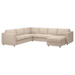 VIMLE Divano angolare a 5 posti - con chaise-longue/Hallarp beige