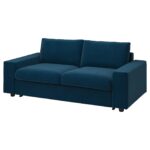 VIMLE Divano letto a 2 posti - con braccioli larghi/Djuparp verde-blu scuro