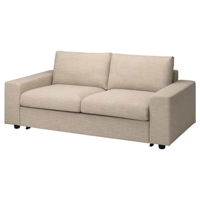 VIMLE Divano letto a 2 posti - con braccioli larghi/Hillared beige